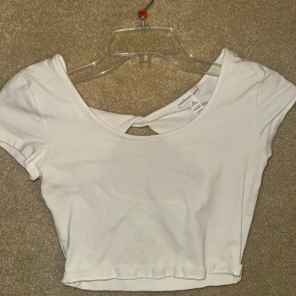 Ambiance White Cut-Out Crop Top - Picture 1 of 3